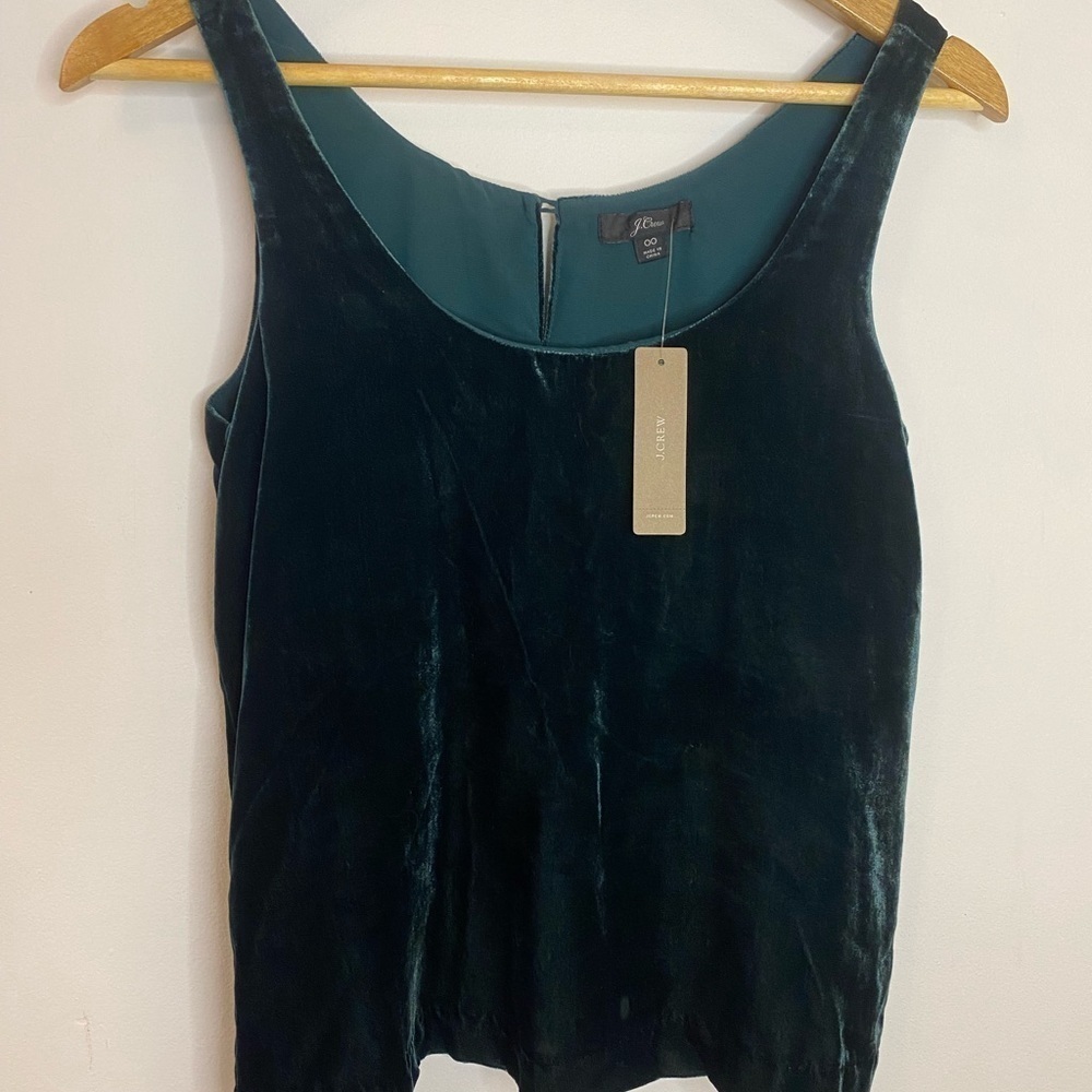 Emerald Green Velvet Holiday Tank J. Crew NWT - Picture 5 of 5